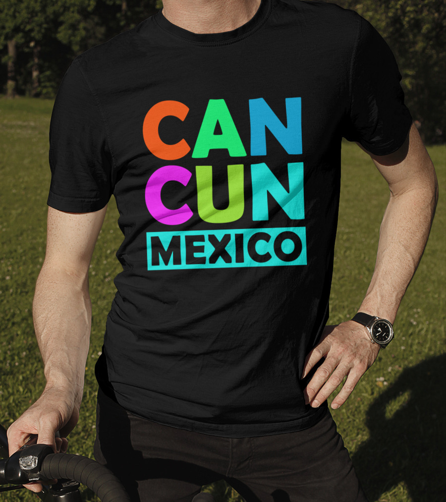 Cancun Mexico Vibrant Block Lettering T-Shirt