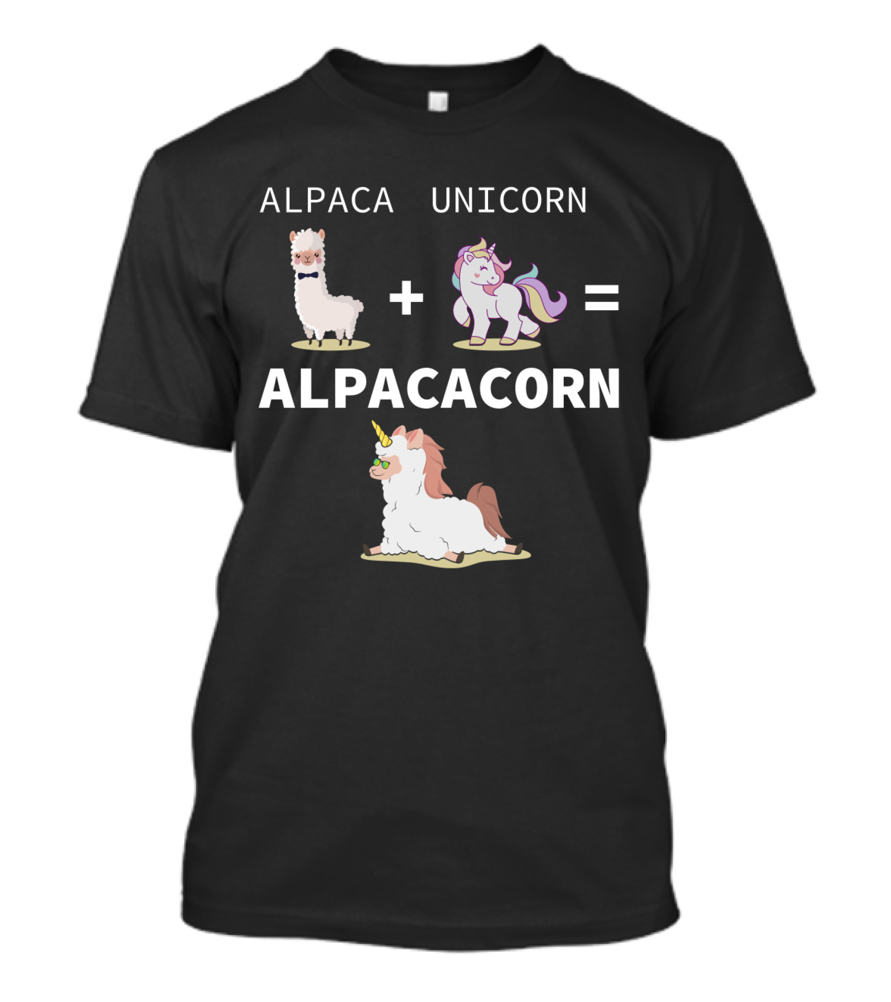 Alpaca Unicorn Equals Alpacacorn With Adorable Hybrid T-Shirt