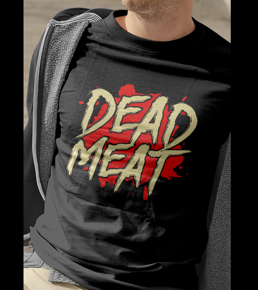 Dead Meat Bold Red Splatter Text T-Shirt