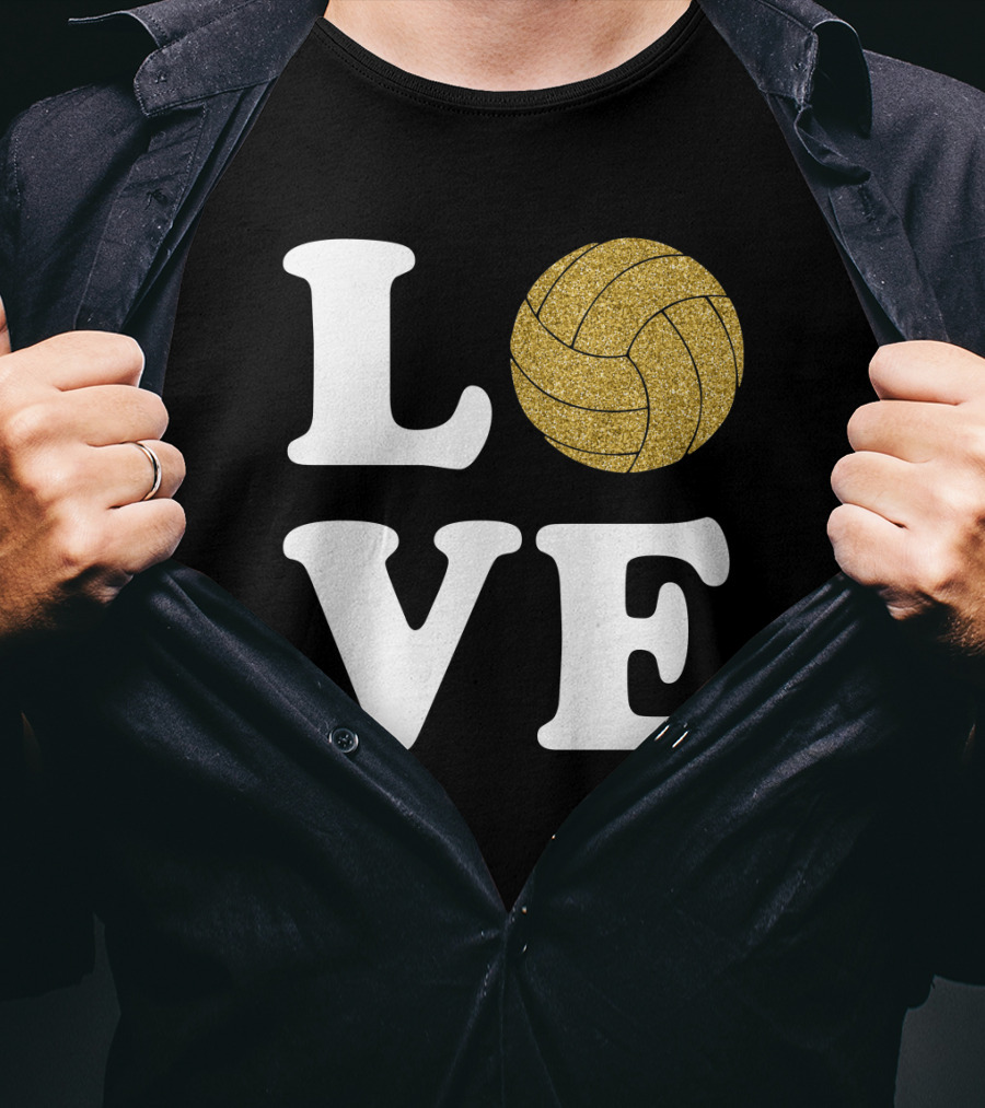 LOVE Volleyball Glitter Ball T-Shirt