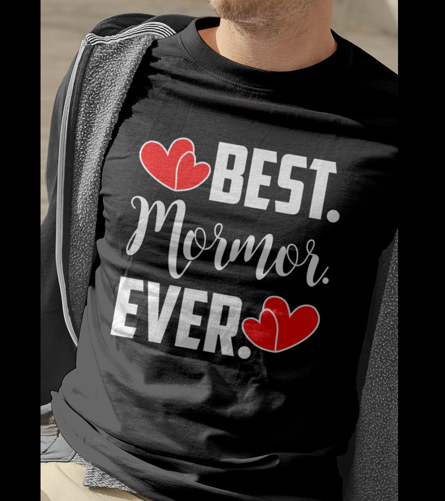 BEST MORMOR EVER Red Hearts T-Shirt