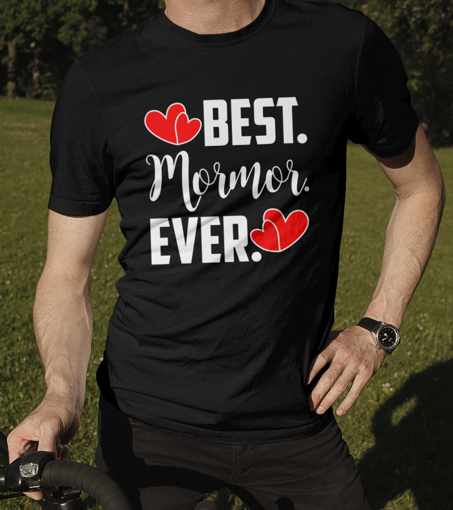 BEST MORMOR EVER Red Hearts T-Shirt