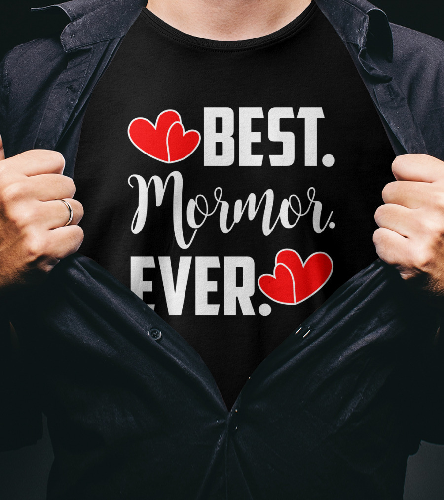 BEST MORMOR EVER Red Hearts T-Shirt
