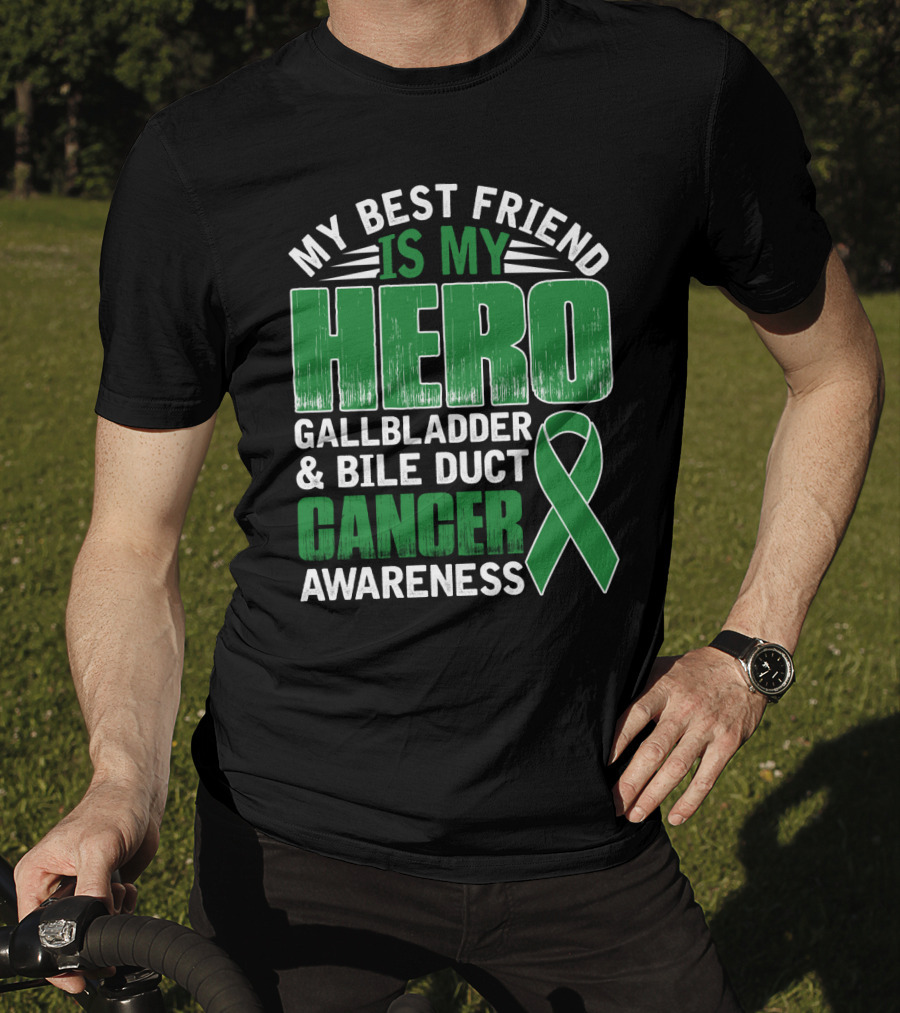 My Best Friend Is My Hero Gallbladder Bile Duct Cancer Awareness T-Shirt