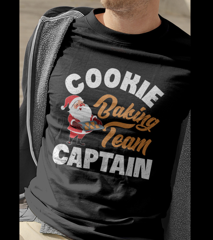 Cookie Baking Team Captain Santa Claus Holiday Spirit T-Shirt