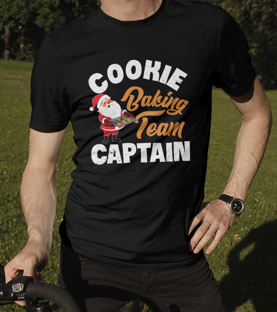 Cookie Baking Team Captain Santa Claus Holiday Spirit T-Shirt