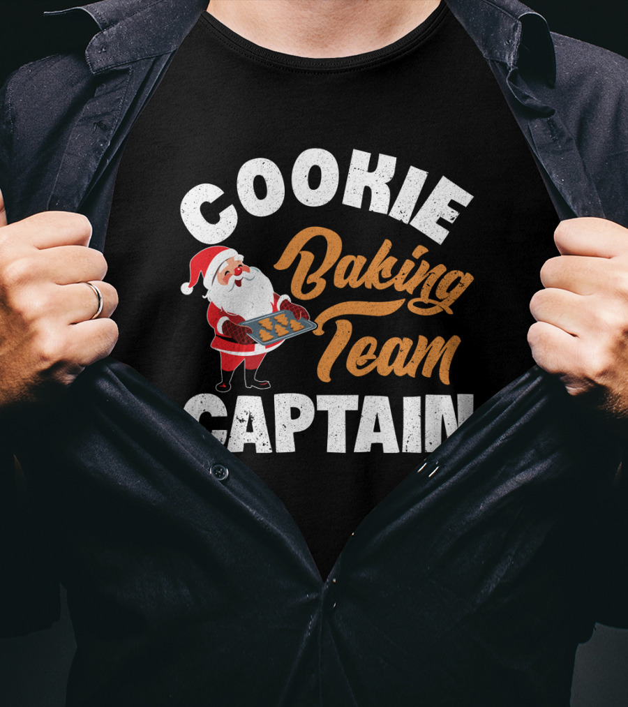 Cookie Baking Team Captain Santa Claus Holiday Spirit T-Shirt