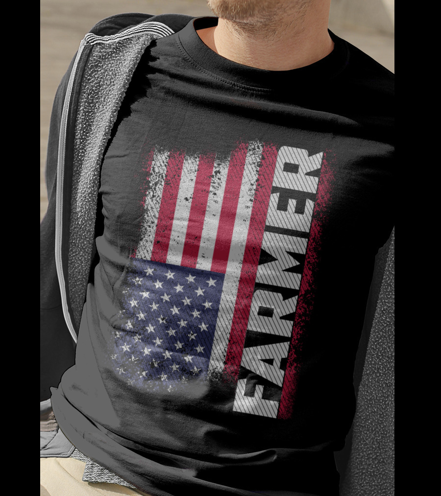 FARMER USA Flag American T-Shirt
