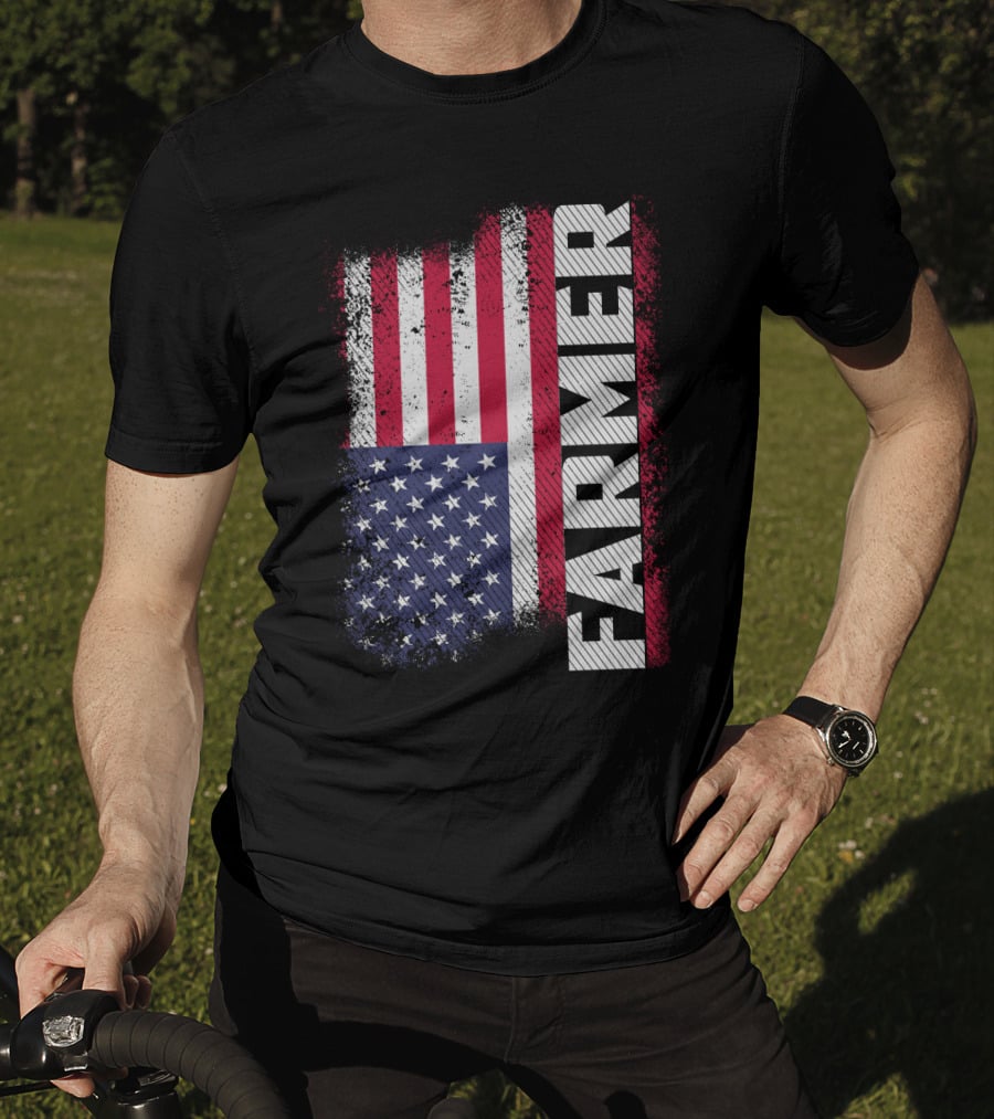 FARMER USA Flag American T-Shirt