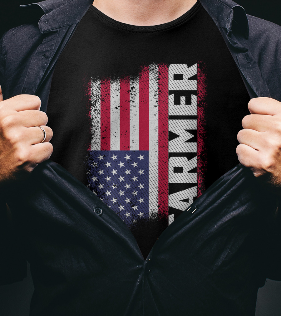 FARMER USA Flag American T-Shirt