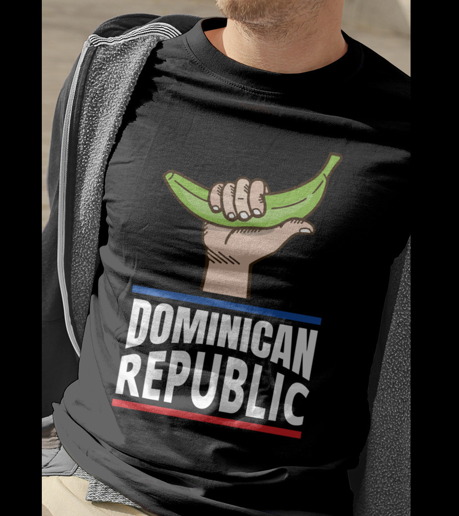 Dominican Republic Baseball Bandera Dominicana Hand Holding Banana T-Shirt