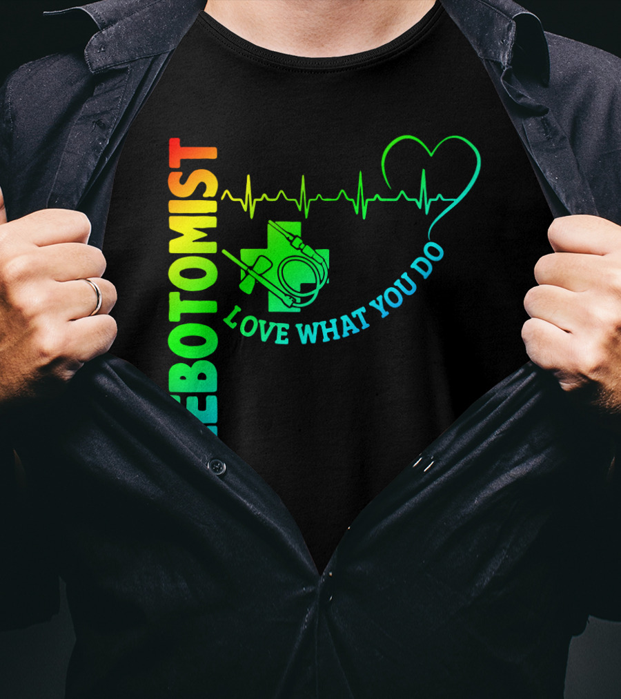Phlebotomist Love What You Do Heartbeat Iconic Medical T-Shirt