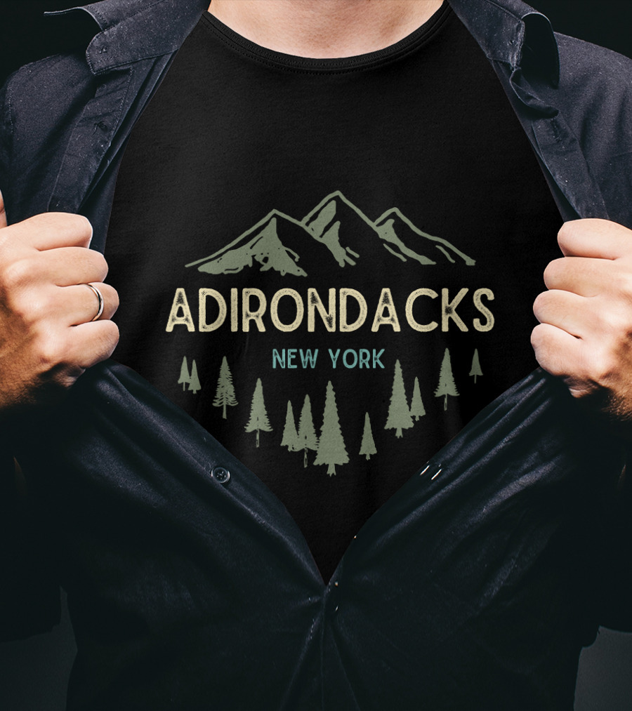 Adirondack Mountains New York Scenic Pines Forest T-Shirt