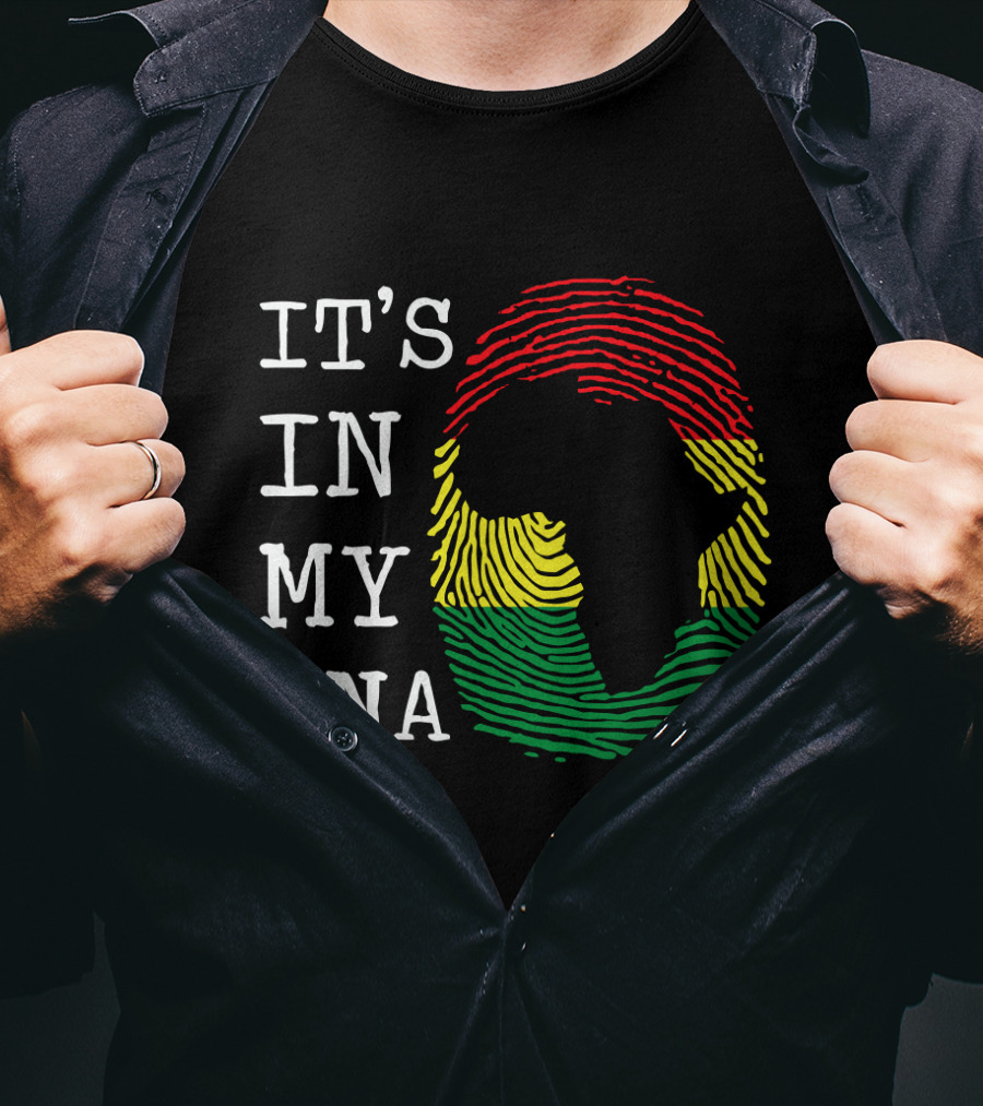 Africa It's In My DNA Fingerprint Map African History T-Shirt