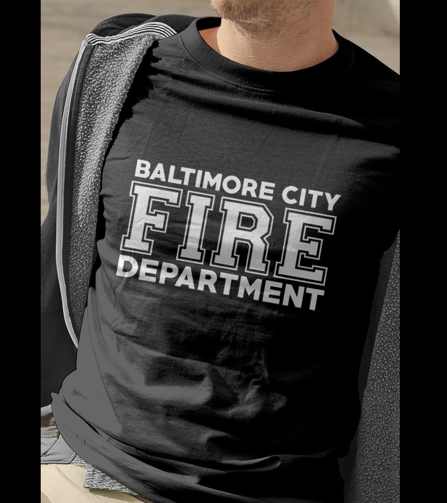 Baltimore City Fire Department Maryland Firefighter Enthusiast Wear T-Shirt