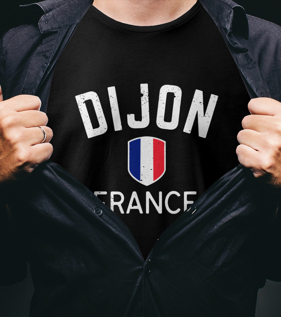 Dijon France French Flag Shield T-Shirt