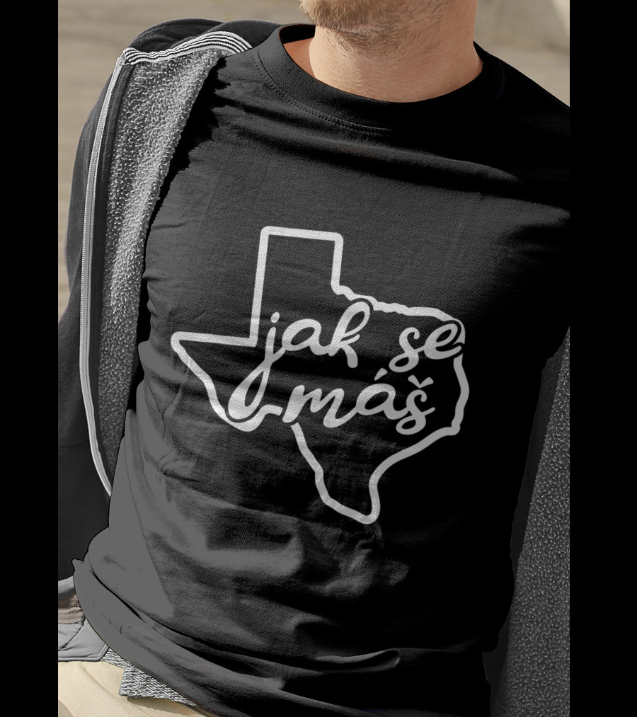 Jak Se Mas Texas Czech State Outline T-Shirt