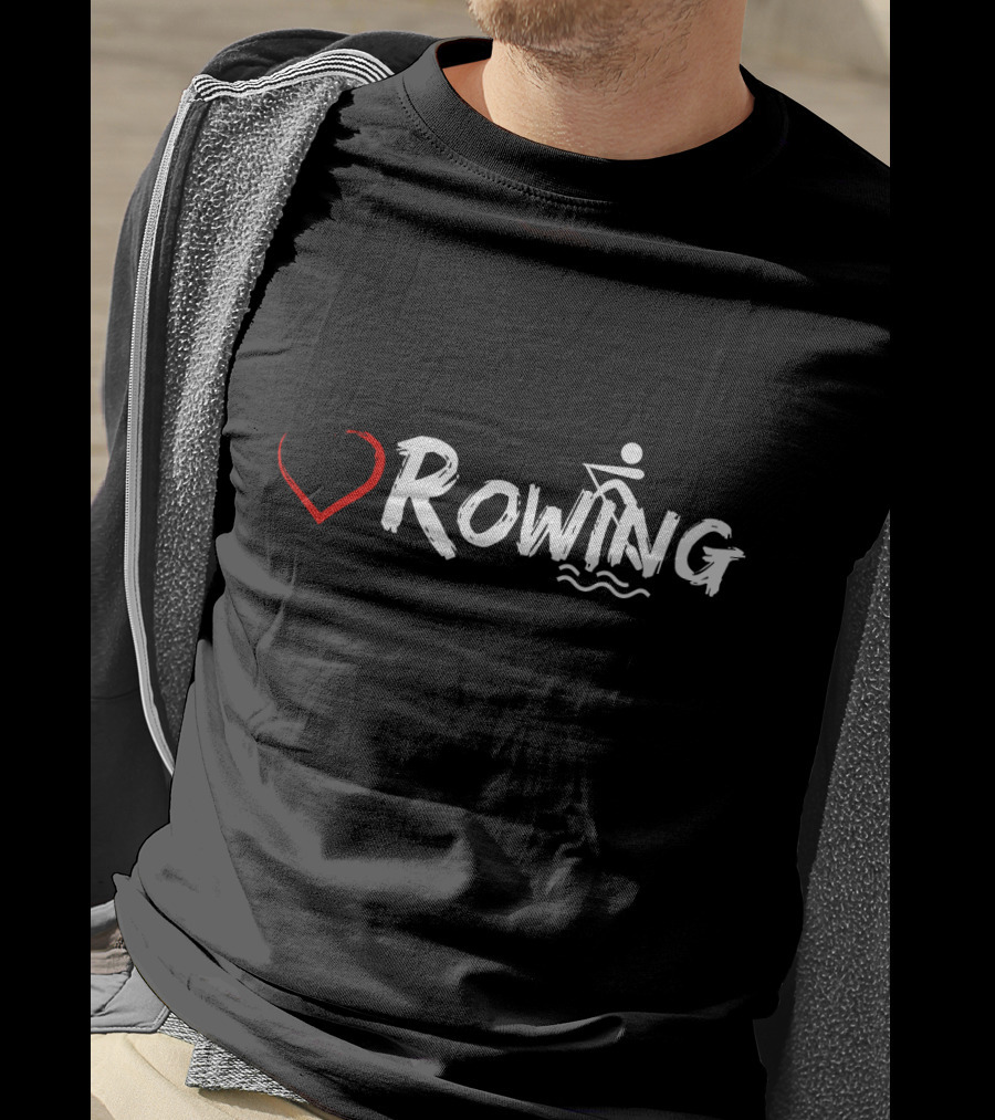 Love Heart Rowing Crew Row Boat T-Shirt
