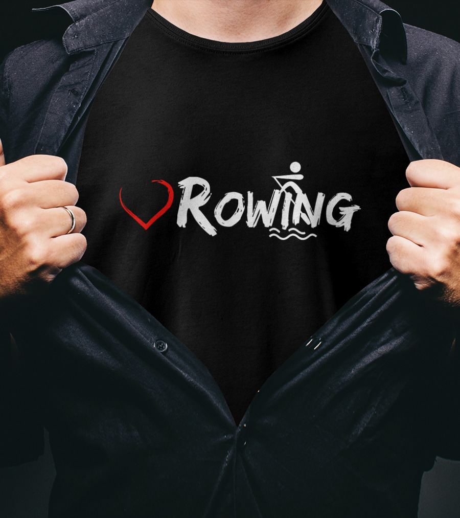Love Heart Rowing Crew Row Boat T-Shirt