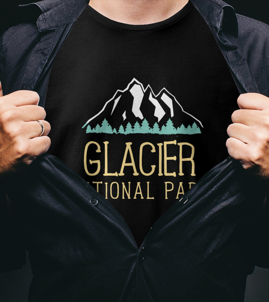 Glacier National Park Vintage Mountain Hiking T-Shirt