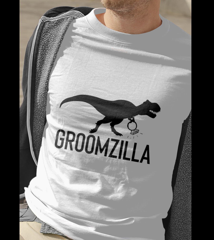 Groomzilla Funny Groom Wedding Dinosaur Ring T-Shirt