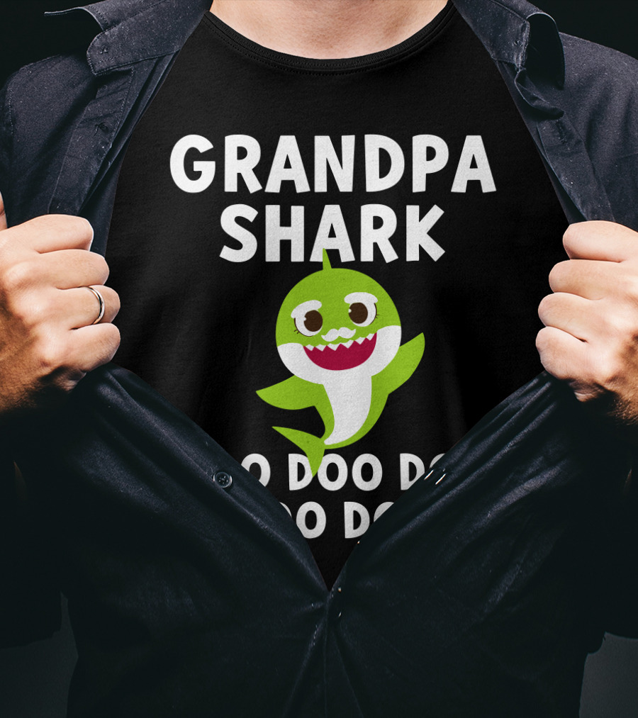 Grandpa Shark Doo Doo Doo Doo Mens Pinkfong T-Shirt