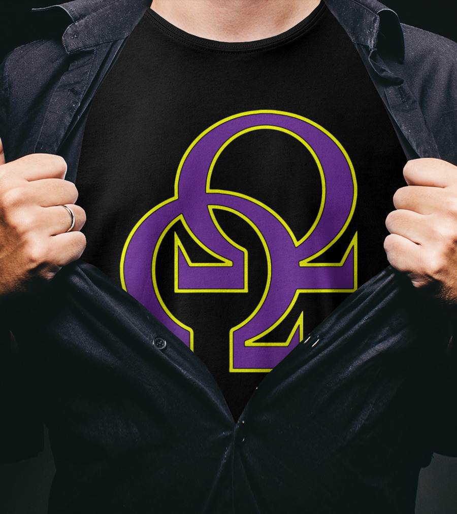 Que Double Omega Purple Gold Psi Phi Greek Fraternity T-Shirt