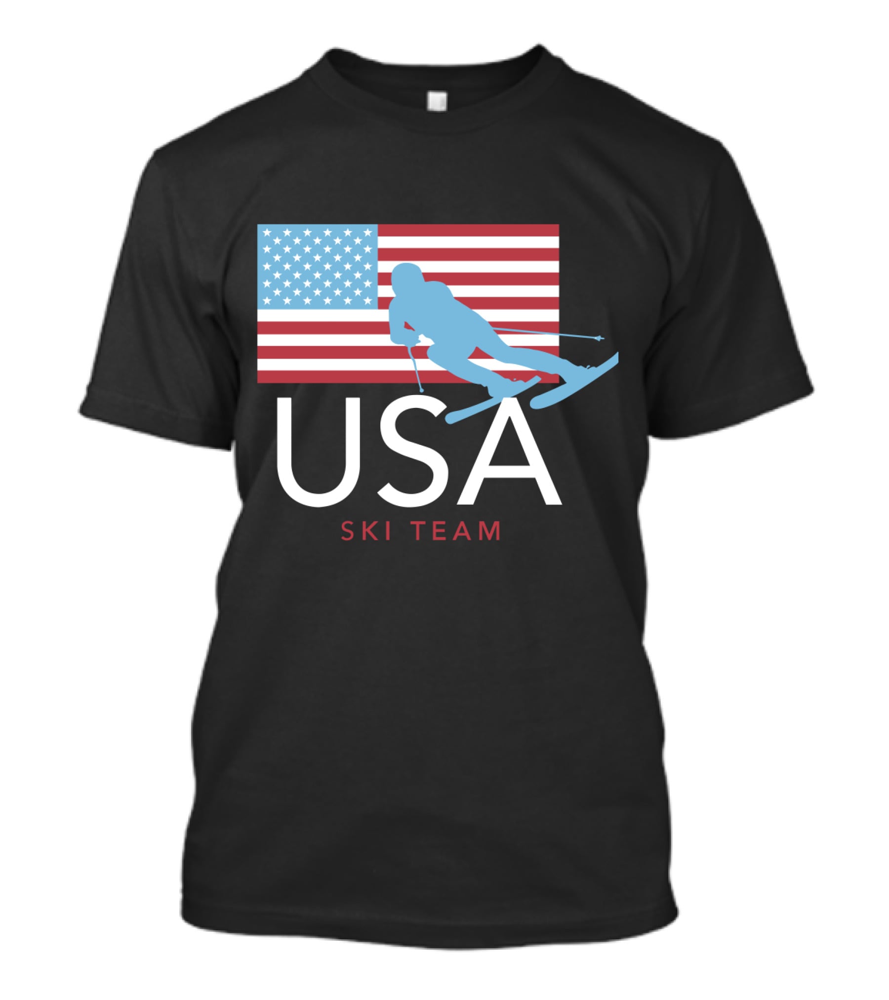 USA Ski Team American Flag Winter Sports Games Skier T-Shirt
