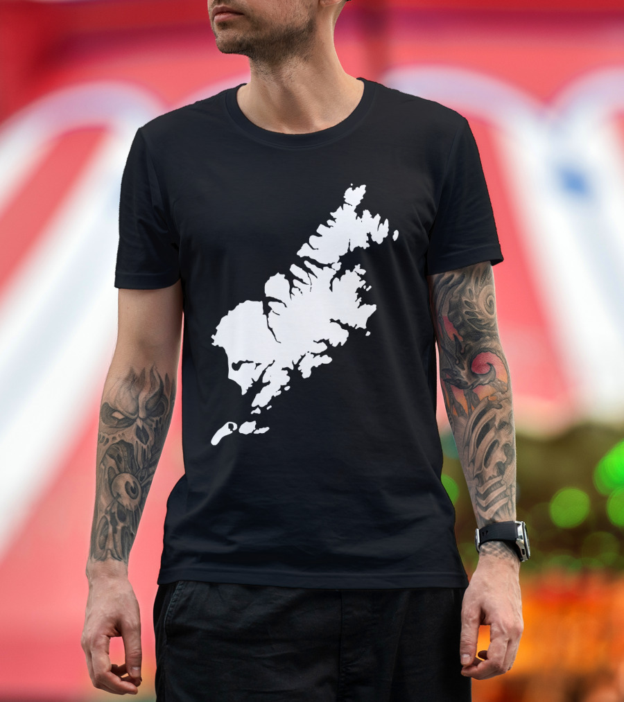 Kodiak Island Alaska Map Outline Home State T-Shirt
