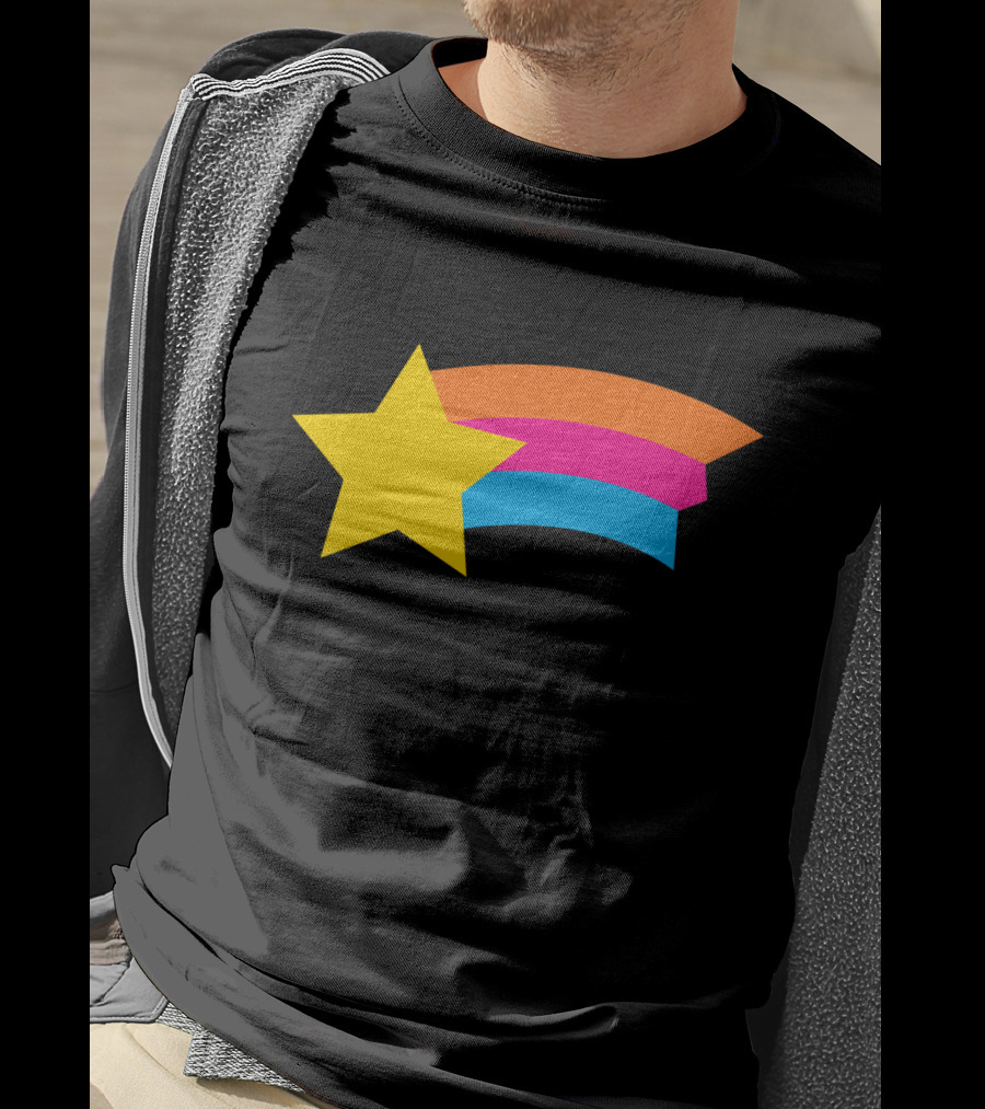 Lorch Street Vibrant Shooting Star Rainbow Stripe T-Shirt