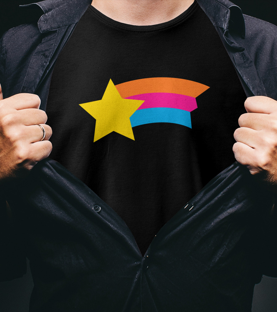 Lorch Street Vibrant Shooting Star Rainbow Stripe T-Shirt