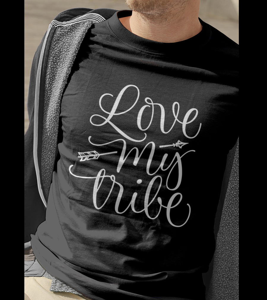Love My Tribe Arrows Typography T-Shirt