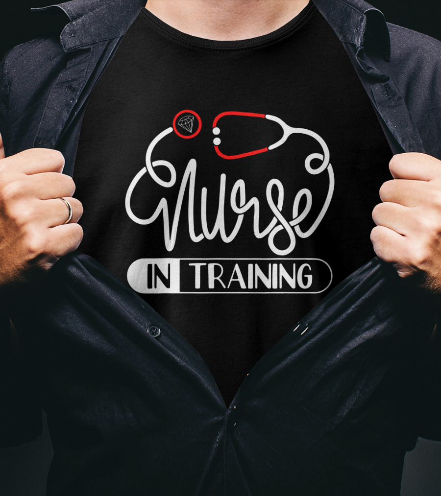 Nurse In Training Stethoscope Diamond T-Shirt