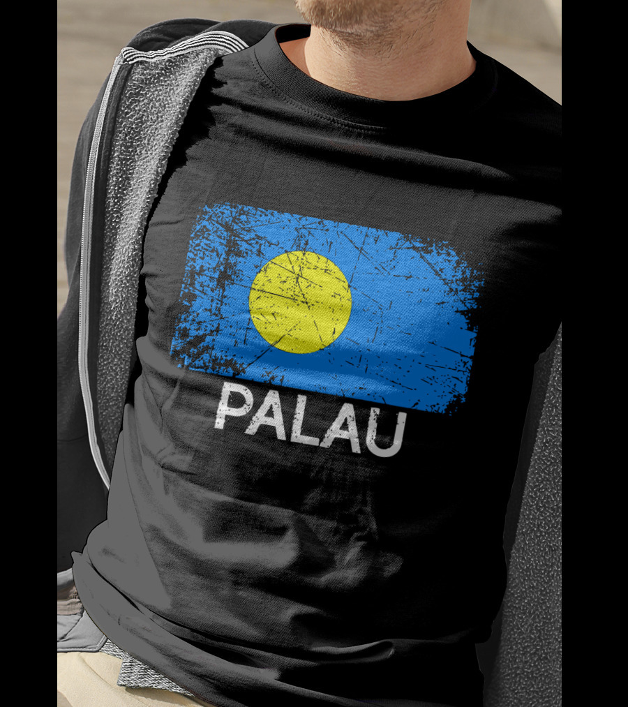 Vintage Palauan Flag Graphic Palau T-Shirt