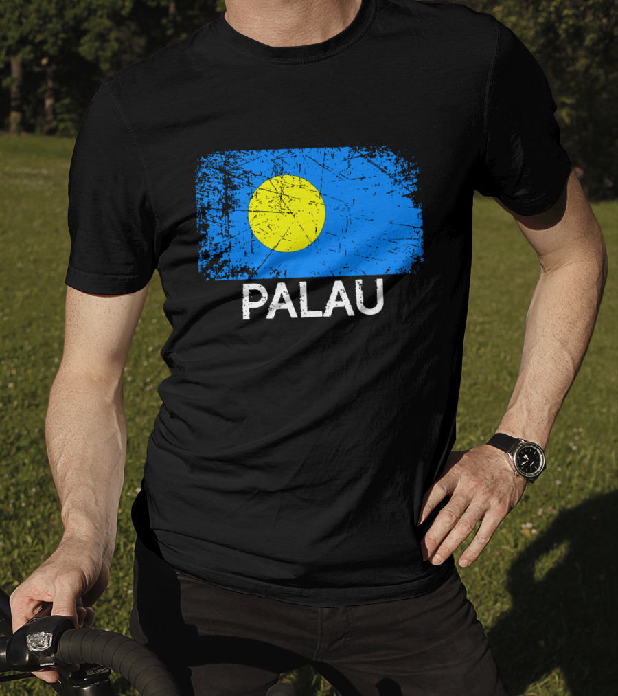 Vintage Palauan Flag Graphic Palau T-Shirt