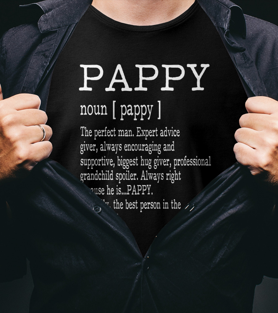 Pappy Noun Definition The Perfect Expert Advice Giver Encouraging Spoiler Hug Giver Best Person T-Shirt