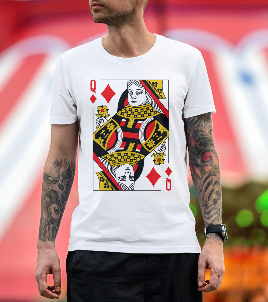 Queen of Diamonds Poker Card Halloween Group Costume T-Shirt