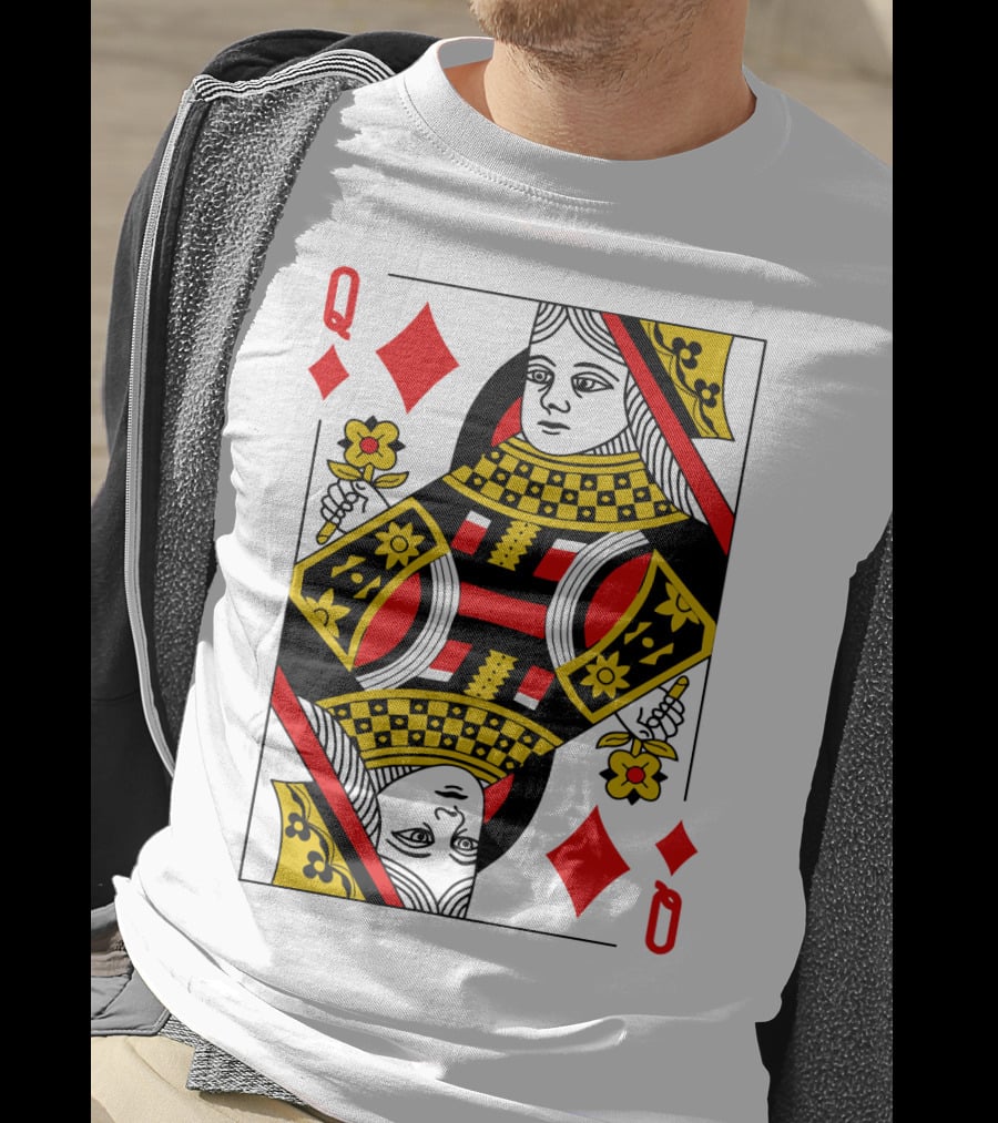 Queen Of Diamonds Poker Card Halloween Group Costume T-Shirt