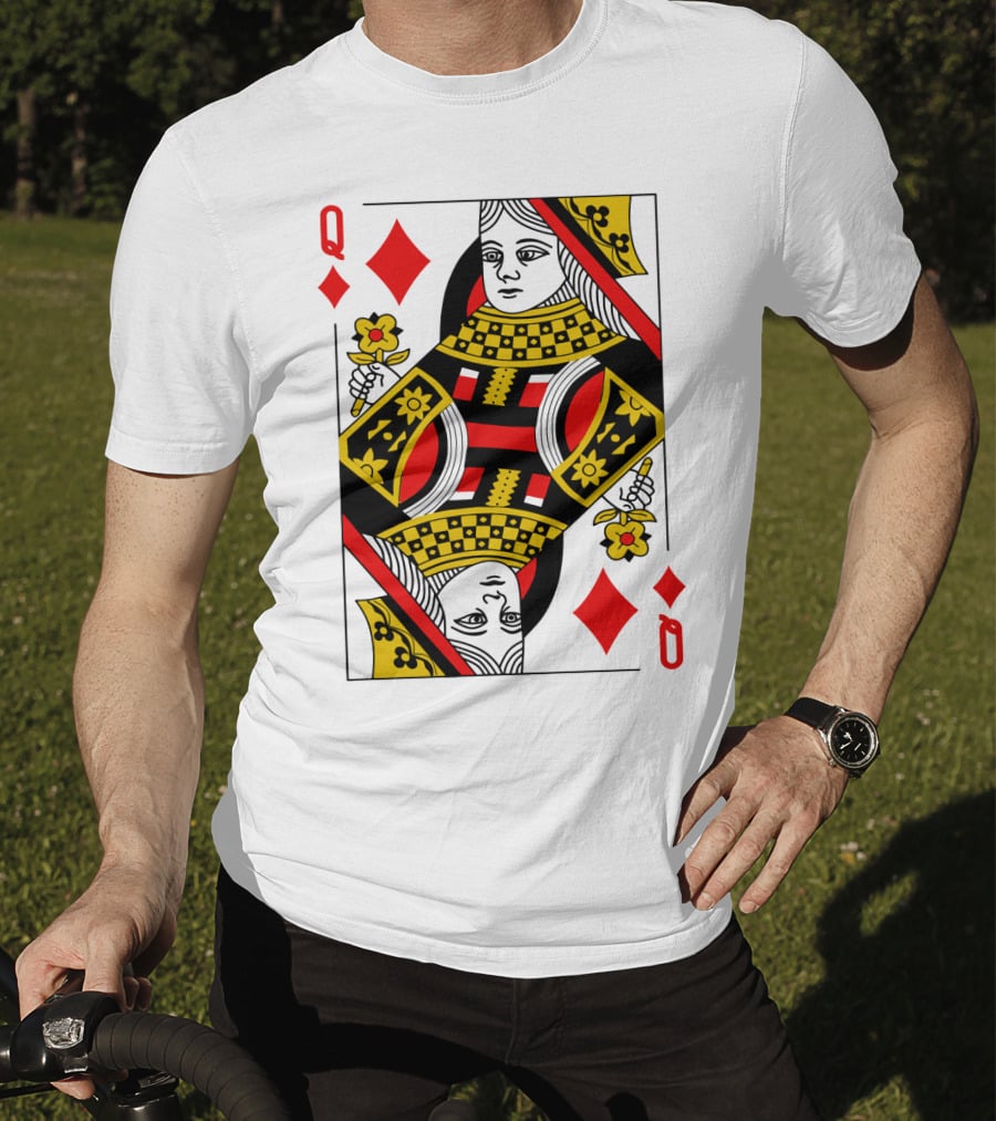 Queen Of Diamonds Poker Card Halloween Group Costume T-Shirt