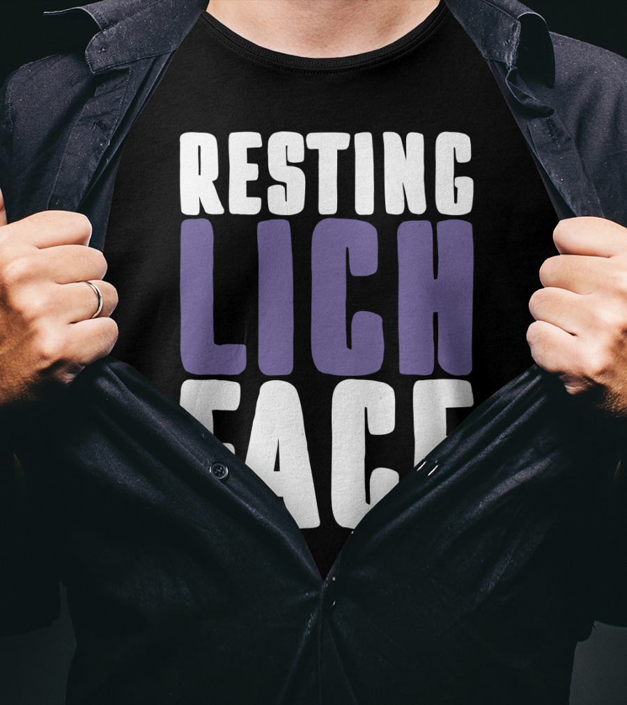 Resting Lich Face Dungeons Dragons Humor T-Shirt