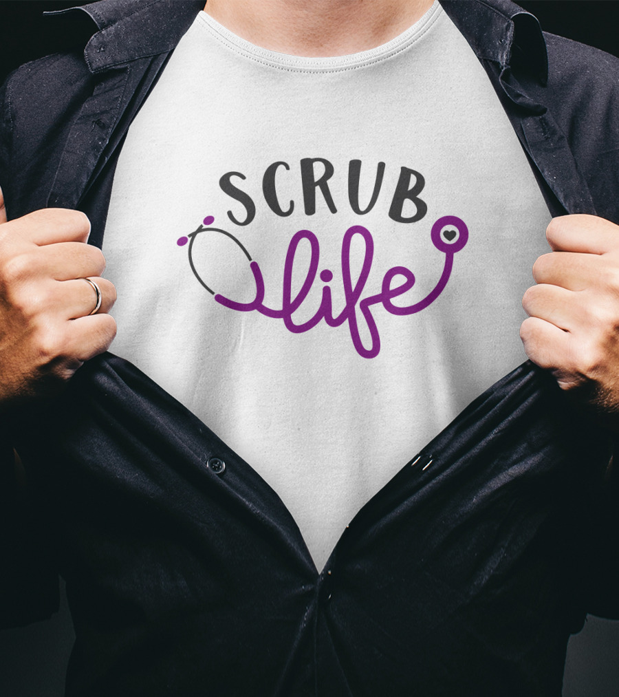 Scrub Life Stethoscope Heart T-Shirt