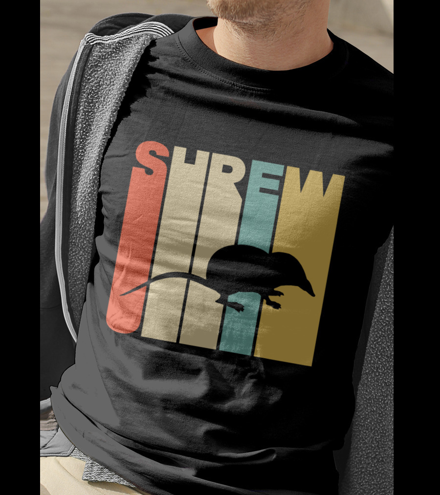 SHREW Silhouette Retro Stripe Color T-Shirt
