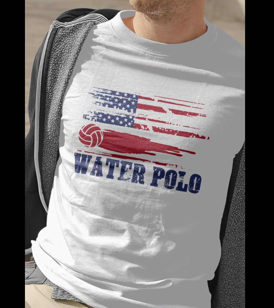 USA Water Polo American Flag Team Spirit Aquatic Sport T-Shirt