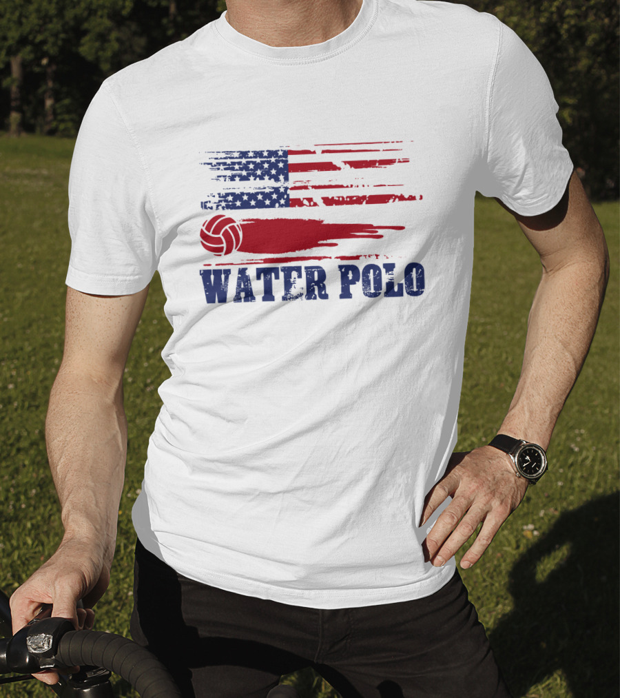 USA Water Polo American Flag Team Spirit Aquatic Sport T-Shirt