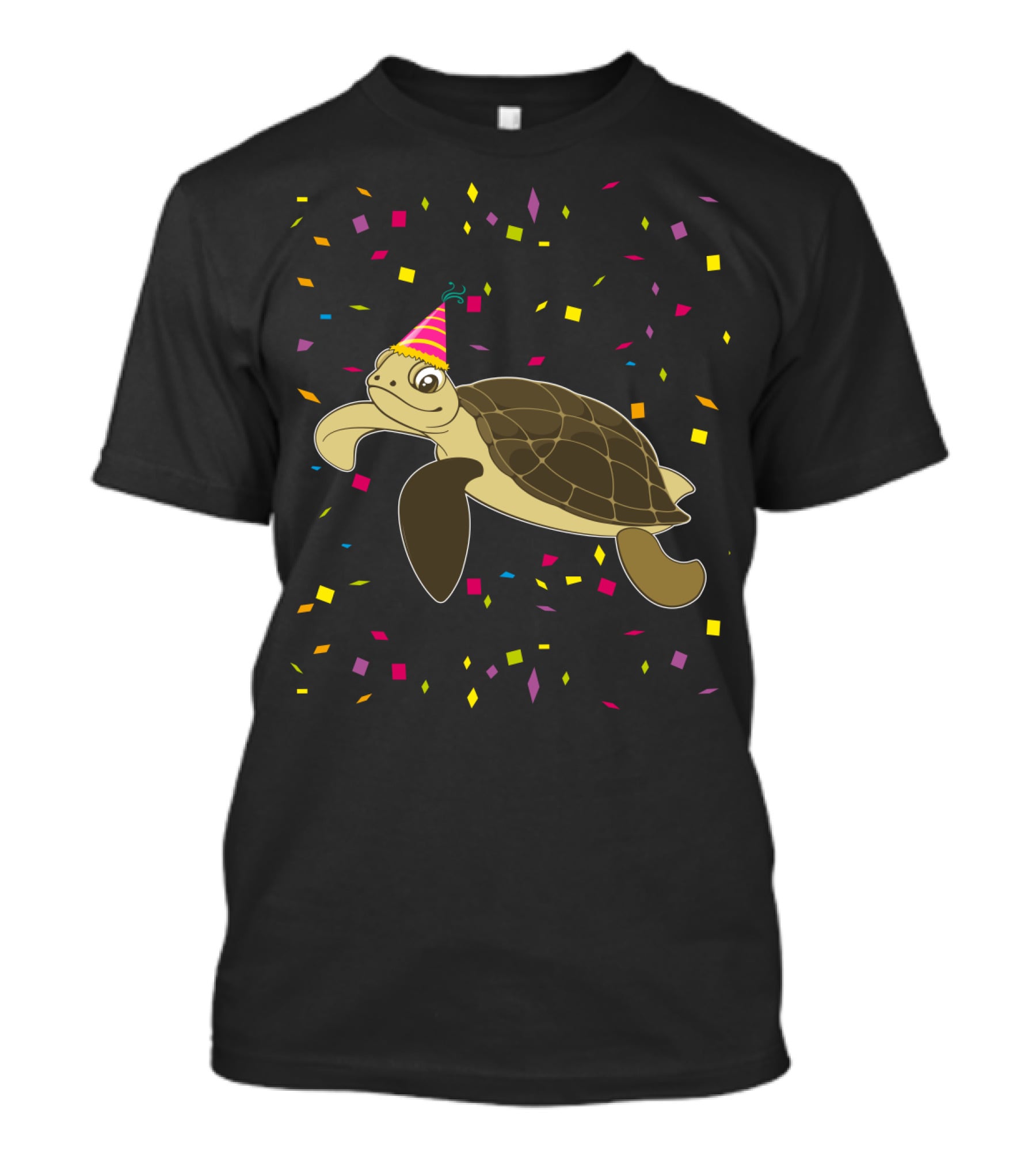 Funny Sea Turtle Party Confetti Birthday T-Shirt