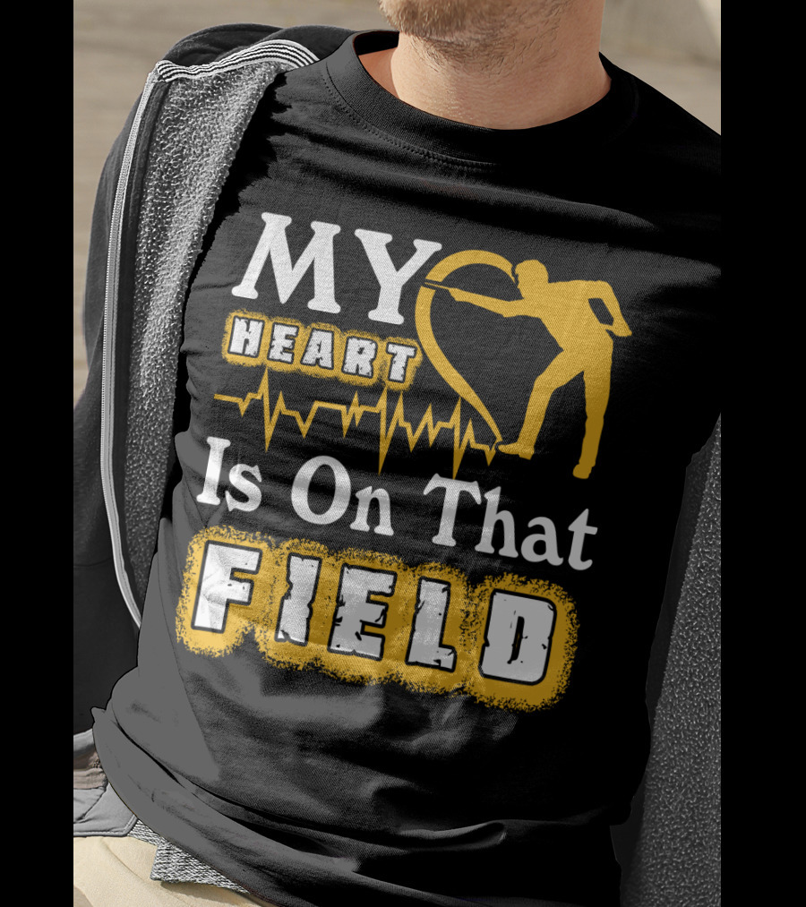 My Heart Is On That Field Billiards Player Heartbeat T-Shirt