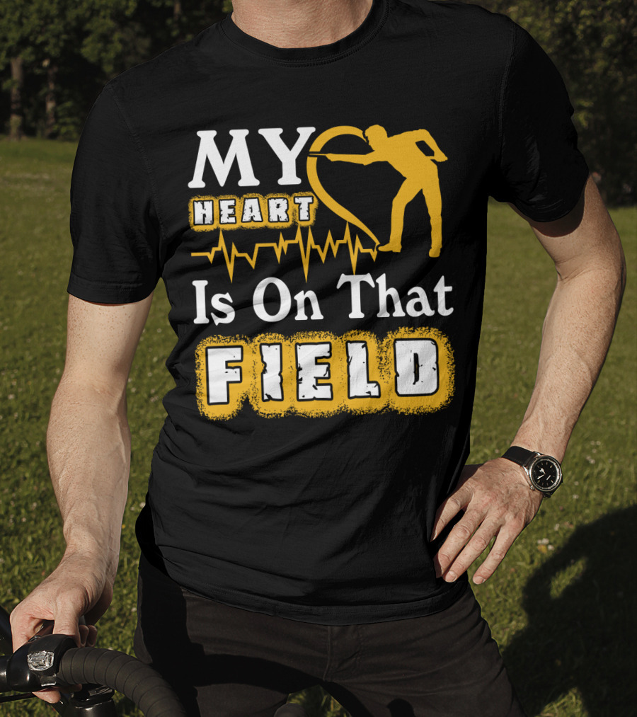 My Heart Is On That Field Billiards Player Heartbeat T-Shirt