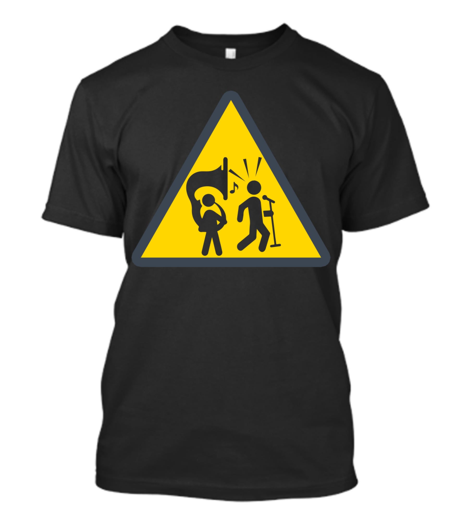 Warning Tuba Player Stick Figure Comedy T-Shirt