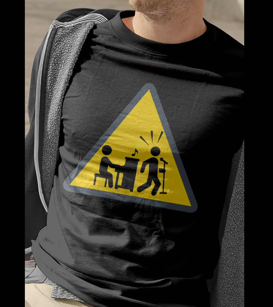 Funny Piano Warning Sign Music Humor T-Shirt