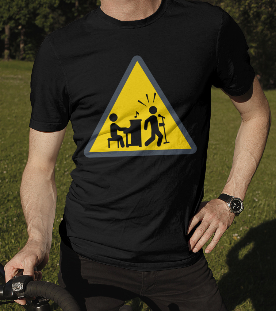 Funny Piano Warning Sign Music Humor T-Shirt